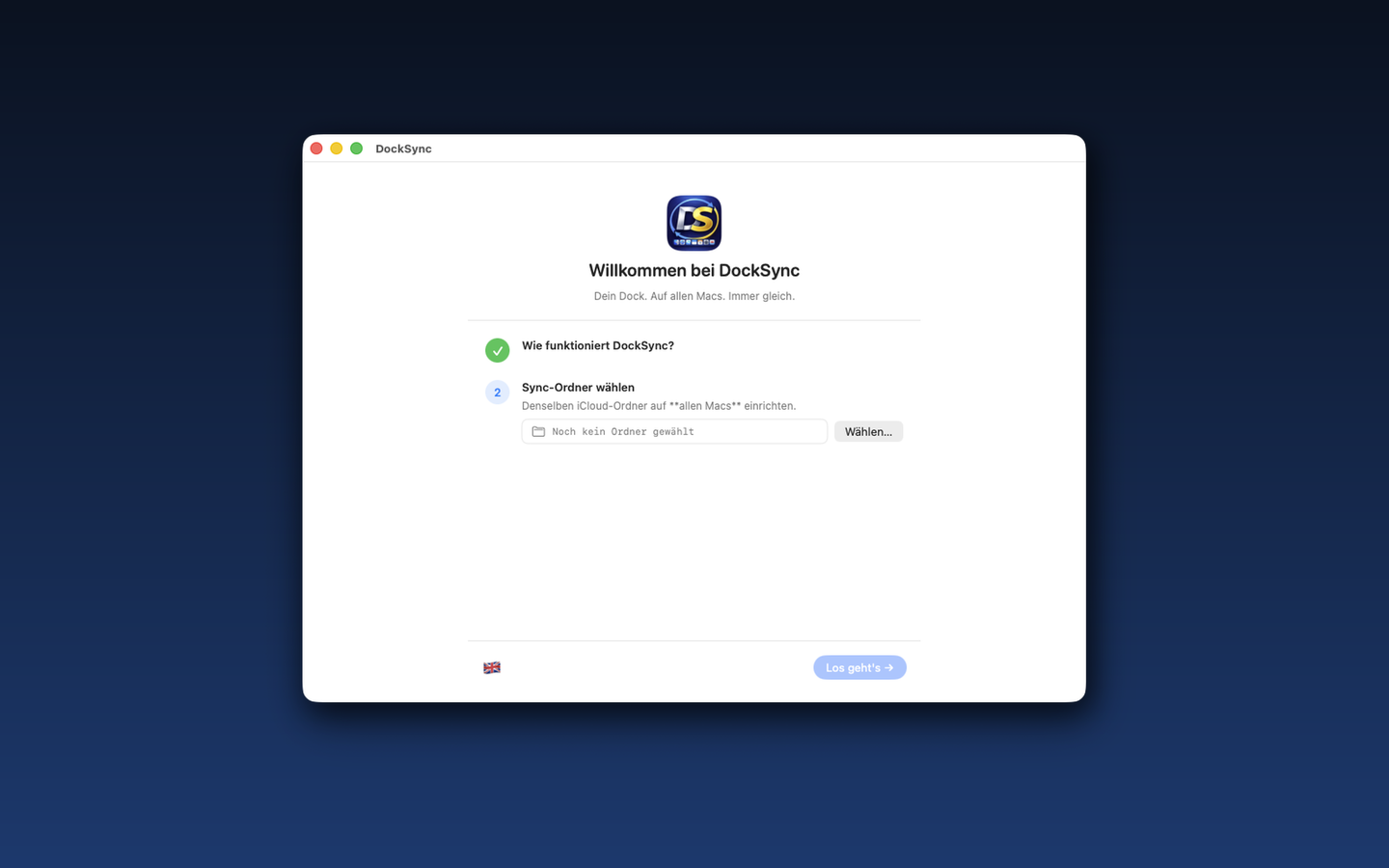 DockSync Onboarding — Schritt 2
