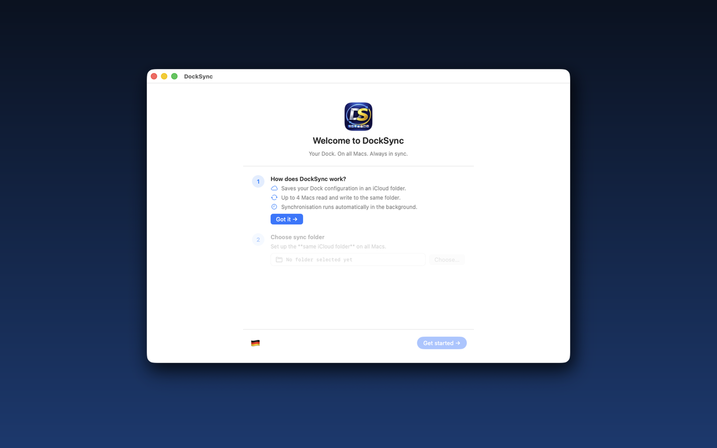 DockSync Onboarding — Step 1